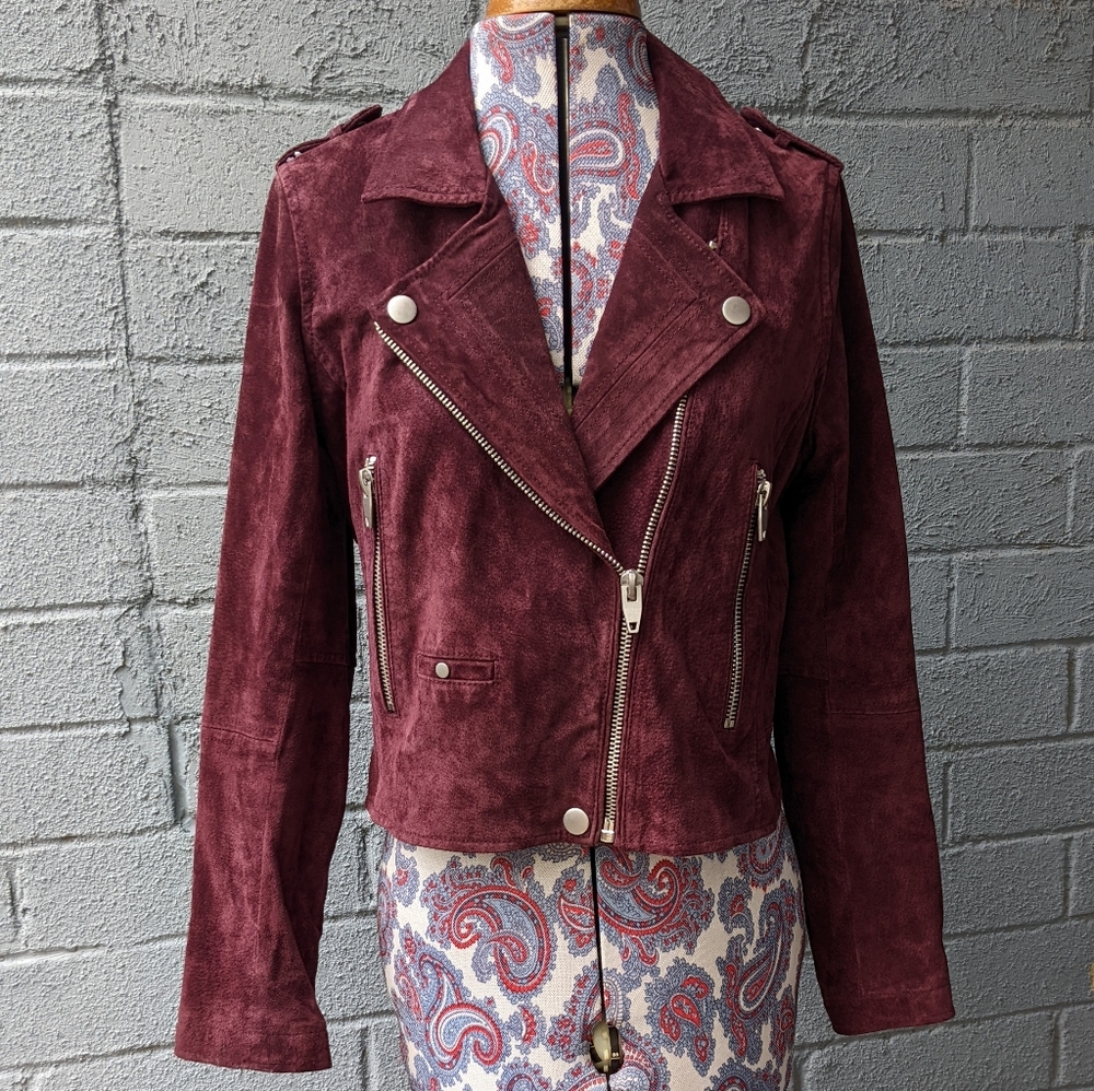 Blank NYC suede moto jacket M
